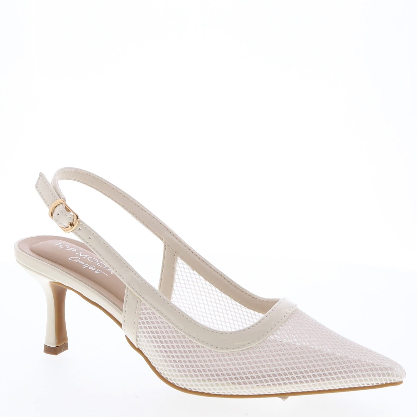 KAYLA KITTEN HEEL - WHITE