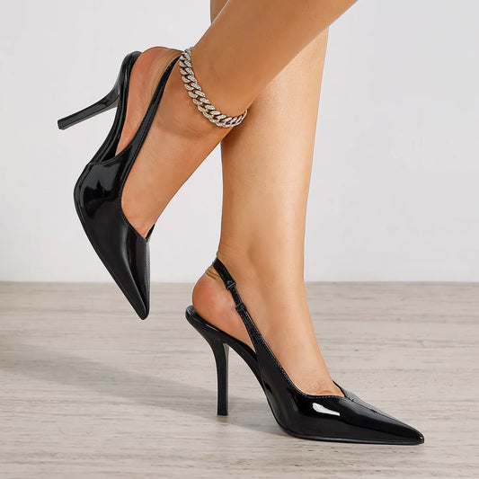 YVES BLACK POINTED TOE PUMP